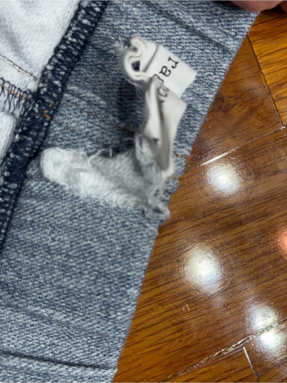 rag & bone Blue Distressed Denim Jean Shorts - Picture 7 of 7